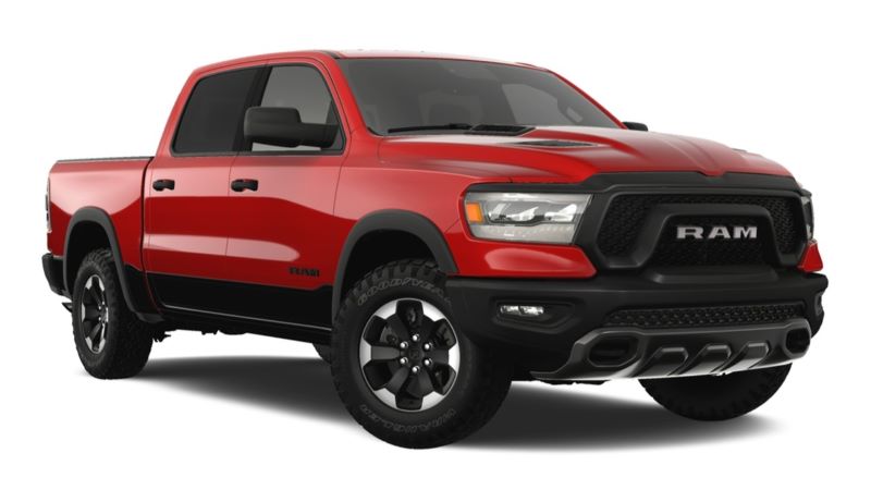 2023 Ram 1500 Flame Red Clear-Coat / Diamond Black Crystal Pearl-Coat Color