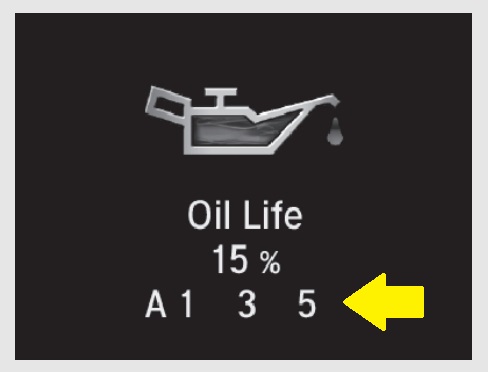 Acura A135 service code on maintenance due soon display.